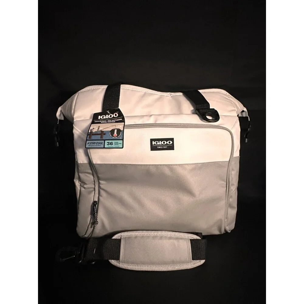 NWT Igloo 36 Can Maxcold Snapdown‎ Cooler Bag - White/Gray